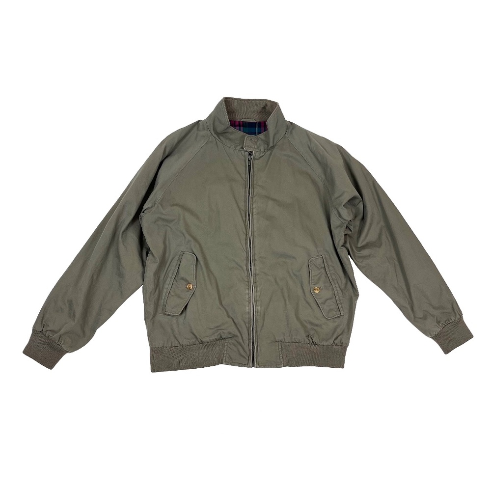 Vintage Gant Harrington Jacket Olive 80's Plaid Lined Bomber